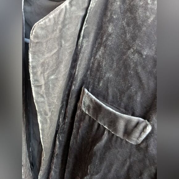 Club Monaco Gray Silk Blend Velvet Blazer Xs - Picture 4 of 10